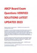 ABCP Board Exam  Questions VERIFIED  SOLUTIONS LATEST  UPDATED 