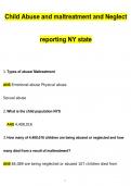 NY state Child Abuse and maltreatment and Neglect reporting Questions and Answers (2024 / 2025) (Verified Answers)