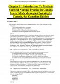 Chapter 01: Introduction To MedicalSurgical Nursing Practice In Canada Lewis: , 4th Canadian Edition Questions and Answers 100% Solved 