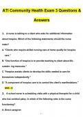 ATI Proctored Community Health Exam BUNDLED ATI Community Health Practice Exam Questions and Answers (2024 / 2025) (Verified Answers)