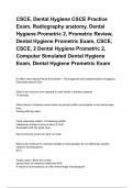 CSCE, Dental Hygiene CSCE Practice Exam, Radiography anatomy, Dental Hygiene Prometric 2, Prometric Review, Dental Hygiene Prometric Exam, CSCE, CSCE, 2 Dental Hygiene Prometric 2, Computer Simulated Dental Hygiene Exam, Dental Hygiene Prometric Exam 2024