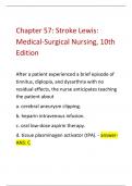 Chapter 57: Stroke Lewis:  Medical-Surgical Nursing, 10th  Edition 