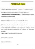 FRESENIUS EXAM Questions and Answers (2024 / 2025) (Verified Answers)