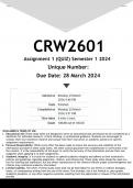 CRW2601 Assignment 1 (ANSWERS) Semester 1  2024 - DISTINCTION GUARANTEED