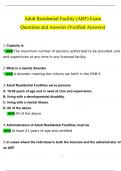 Adult Residential Facility (ARF) Exam Questions and Answers (2024 / 2025) (Verified Answers)