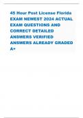 45 Hour Post License Florida  EXAM NEWEST 2024 ACTUAL  EXAM QUESTIONS AND  CORRECT DETAILED  ANSWERS VERIFIED  ANSWERS ALREADY GRADED  A+ 