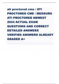 ati proctored cme / ATI  PROCTORED CME  / MEDSURG NEWEST     ALREADY  ATI PROCTORED  2024 ACTUAL EXAM QUESTIONS AND CORRECT  DETAILED ANSWERS  VERIFIED ANSWERS GRADED A+ 	  