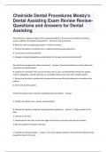 Chairside Dental Procedures Mosby's Dental Assisting Exam Review Review-Questions and Answers for Dental Assisting  Questions & Answers, Already Passed!!