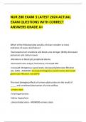 NUR 280 EXAM 3 LATEST 2024 ACTUAL EXAM QUESTIONS WITH CORRECT ANSWERS GRADE A+