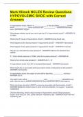 Mark Klimek NCLEX Review Questions HYPOVOLEMIC SHOC with Correct Answers