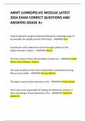 ANMT LUMBOPELVIC MODULE LATEST 2024 EXAM CORRECT QUESTIONS AND ANSWERS GRADE A+