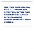 ISSA FINAL EXAM / ISSA Final Exam ALL ANSWERS 100% NEWEST 2024 ACTUAL EXAM QUESTIONS AND CORRECT DETAILED ANSWERS VERIFIED ANSWERS ALREADY GRADED A+