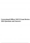 Correctional Officer SOCE Exam Review 2024 Questions and Answers.