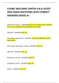 CCHMC WELCOME CENTER A & B LATEST 2024 EXAM QUESTIONS WITH CORRECT ANSWERS GRADE A+