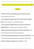 CPR Test (25 questions) With Correct Answers