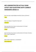 ARF ADMINISTRATOR ACTUAL EXAM LATEST 2024 QUESTIONS WITH CORRECT ANNSWERS GRADE A+