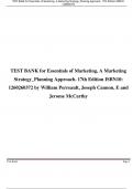 TEST BANK for Essentials of Marketing, A Marketing  Strategy_Planning Approach. 17th Edition ISBN10:  1260260372 by William Perreault, Joseph Cannon, E and  Jerome McCarthy