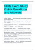 CBIS Exam Study  Guide Questions  and Answers