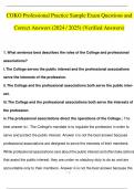 COKO Professional Practice Sample Exam Questions and Answers (2024 / 2025) (Verified Answers)