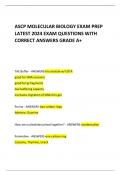 ASCP MOLECULAR BIOLOGY EXAM PREP LATEST 2024 EXAM QUESTIONS WITH CORRECT ANSWERS GRADE A+