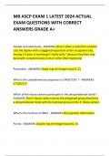 MB ASCP EXAM 1 LATEST 2024 ACTUAL EXAM QUESTIONS WITH CORRECT ANSWERS GRADE A+