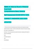 NBME 25  National Board of Medical Examiners Comprehensive Basic Science Self-Assessment EXAM WITH 100% C0RRECT ANSWERS 2023-2024 UPDATED