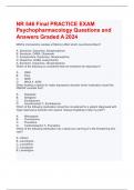 NR 546 Final PRACTICE EXAM Psychopharmacology Questions and Answers Graded A 2024