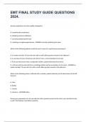 EMT FINAL STUDY GUIDE QUESTIONS 2024