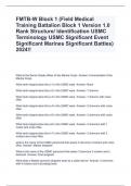 FMTB-W Block 1 (Field Medical Training Battalion Block 1 Version 1.0 Rank Structure/ Identification USMC Terminology USMC Significant Event Significant Marines Significant Battles) 2024!!