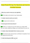 Guam Permit Driving Test Questions and Answers (2024 / 2025) (Verified Answers)