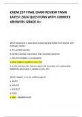 CHEM 237 FINAL EXAM REVIEW TAMU  LATEST 2024 QUESTIONS WITH CORRECT ANSWERS GRADE A+   