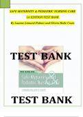 Test Bank Safe Maternity & Pediatric Nursing Care 1st Edition by Luanne Linnard-Palmer | Complete Chapter 1 - 40 | 100 % Verified