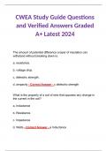 CWEA Study Guide Questions and Verified Answers Graded A+ Latest 2024