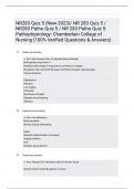 NR283 Quiz 5 New2023 NR 283 Quiz 5  NR283 Patho Quiz 5  NR 283 Patho Quiz 5 Pathophysiology Chamberlain College of Nursing 100 Verified Questions  Answers