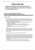 TEST BANK FOR LEADING AND MANAGING IN NURSING, 8TH EDITION BY PATRICIA S. YODER-WISE, SUSAN SPORTSMAN | CHAPTER 1-25 | NEW UPDATE 2024