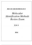 BIO 221 MOLECULAR IDENTIFICATION METHODS REVIEW EXAM Q & A 2024