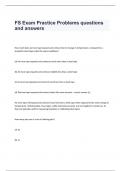 FS Exam Practice Problems questions and answers