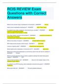 RCIS REVIEW Exam Questions with Correct Answers