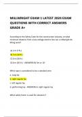 MILLWRIGHT EXAM 1 LATEST 2024 EXAM QUESTIONS WITH CORRECT ANSWERS GRADE A+