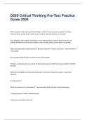 D265 Critical Thinking Pre-Test Practice Guide 2024