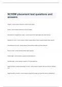 NCSSM placement test questions and answers