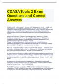 CDASA Topic 2 Exam  Questions and Correct  Answers