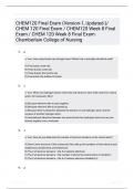 CHEM120 Final Exam Version1 Updated CHEM 120 Final Exam  CHEM120 Week 8 Final Exam  CHEM 120 Week 8 Final Exam Chamberlain College of Nursing 