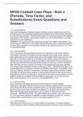 NFHS Football Case Plays - Rule 3 (Periods, Time Factor, and Substitutions) Exam Questions and Answers