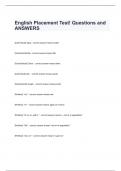 English Placement Test! Questions and ANSWERS