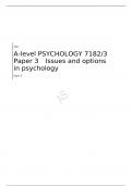 AQA  A-level PSYCHOLOGY   Paper 3	Issues and options in psychology  MARK SCHEME FOR JUNE 2023   7182/3