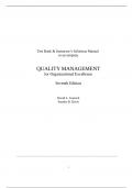 Test Bank & Instructor’s Solutions Manual to accompany QUALITY MANAGEMENT for Organizational Excellence Seventh Edition David L. Goetsch Stanley B. Davis