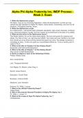 Alpha Phi Alpha Fraternity Inc, IMDP Process - Week 2. Exam