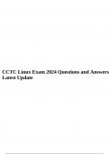 CCTC Linux Exam 2024 Questions and Answers Latest Update, CCTC Transplant pharmacology Exam 2024 Questions and Answers, CCTC-Kidney Transplant Questions and Answers with Verified Quiz & NATCO CCTC Review Questions and Answers with 2024 Updated Answers.