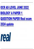 OCR AS LEVEL JUNE 2022  BIOLOGY A PAPER 1  QUESTION PAPER Real exam  2024 update